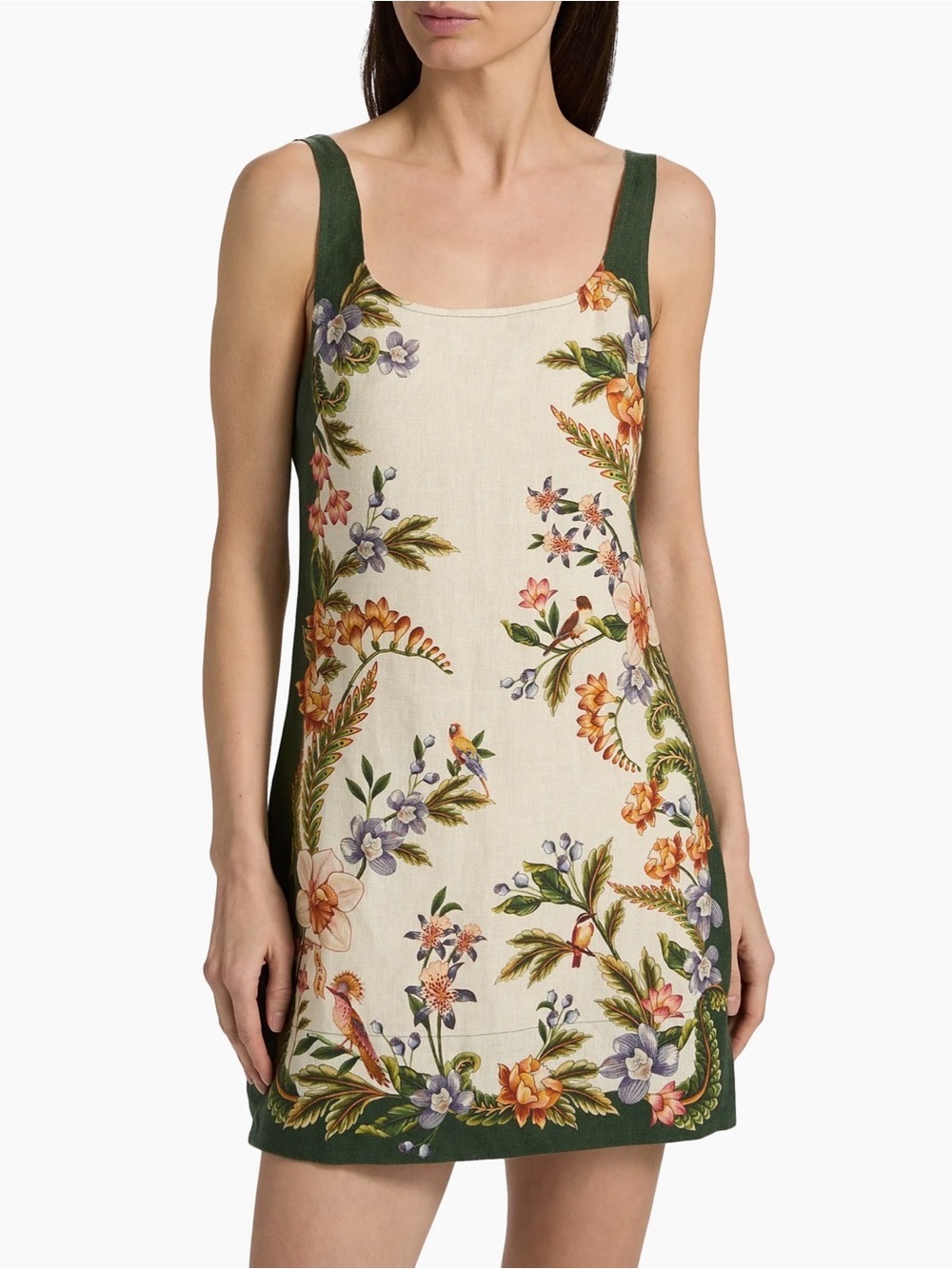 Farm Rio Dress Nature Floral Sleeveless Linen XS